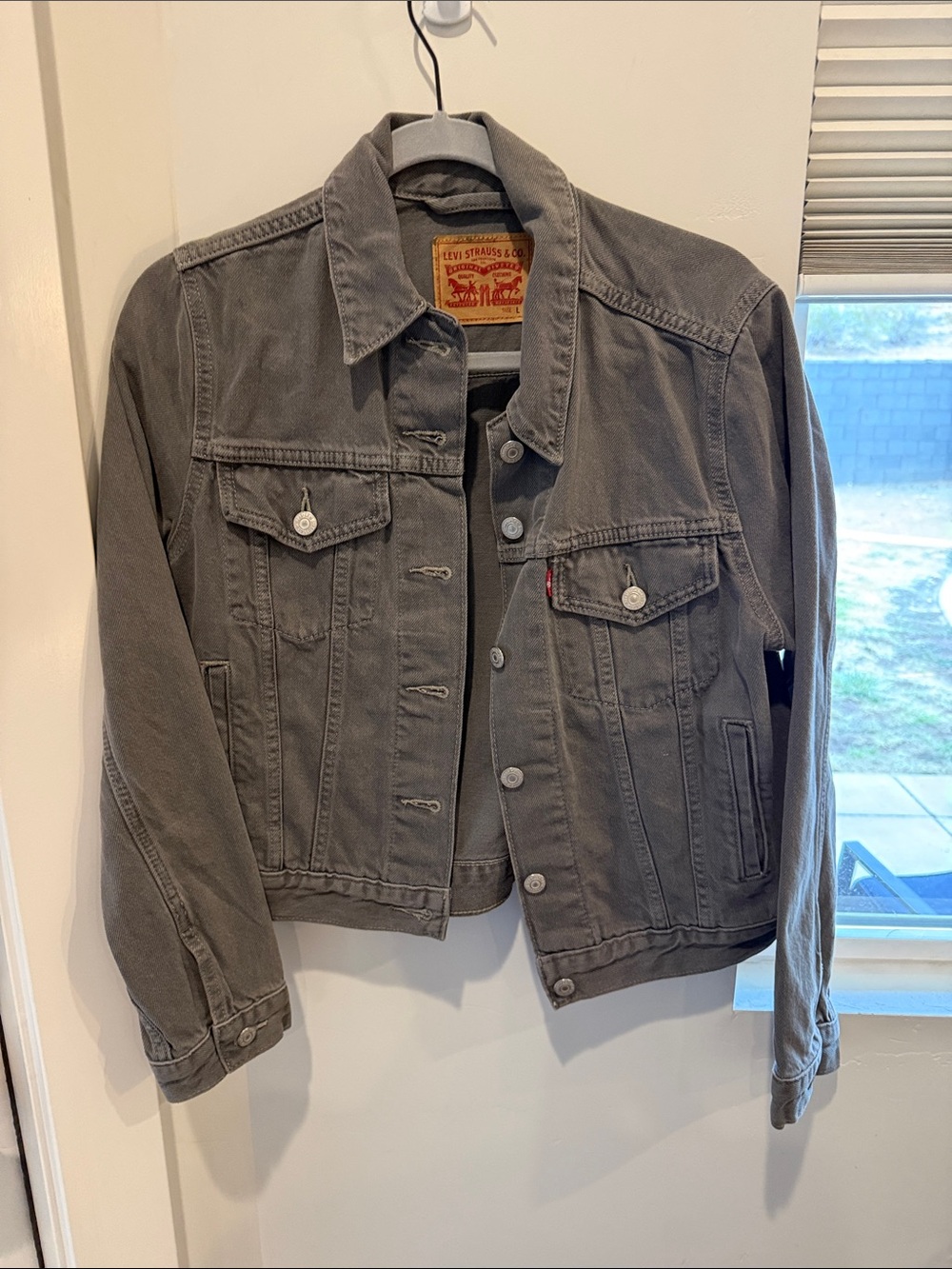 Levi's Women's Gray Denim Trucker Jacket with Button Front